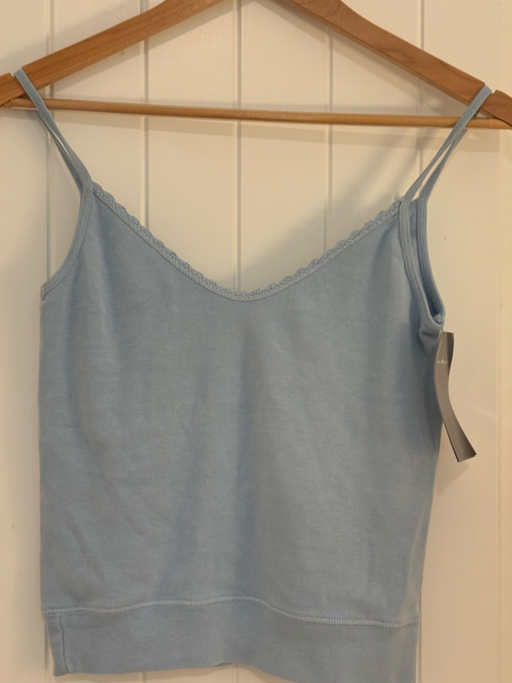Brandy Melville Light Blue Lace-Trim Cami Top NWT